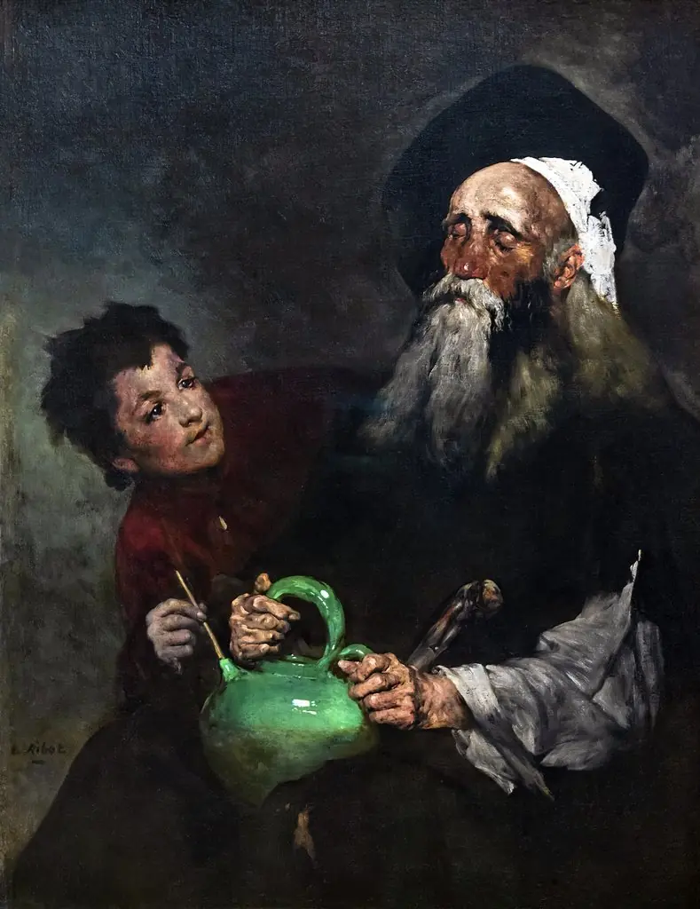 Lazarillo de Tormes and His Blind Master, by Augustin Théodule Ribot, oil, 1875