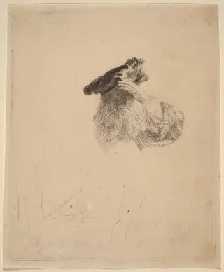 Old Man Shading His Eyes with His Hand, by Rembrandt van Rijn, ink, 1639
