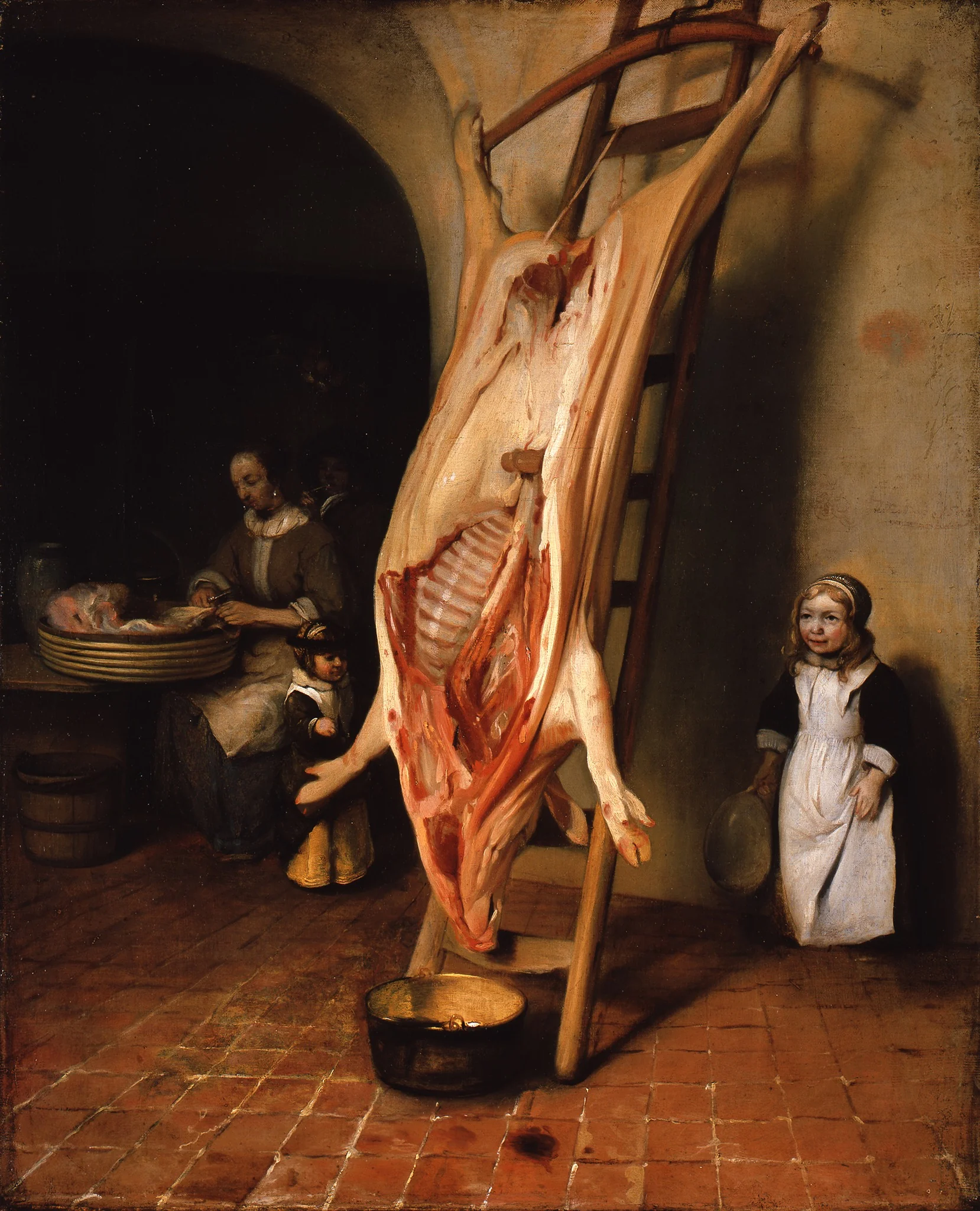 The butchered pig, detail