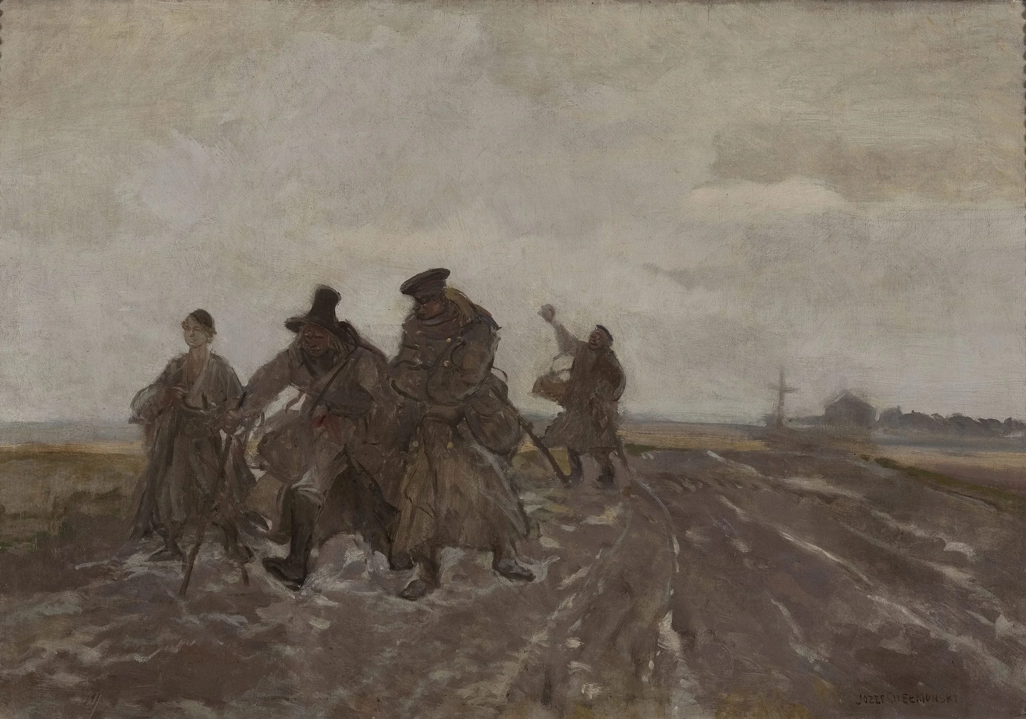 On the road, detail