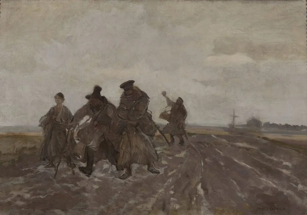 On the road, by Józef Chełmoński, oil, 1890