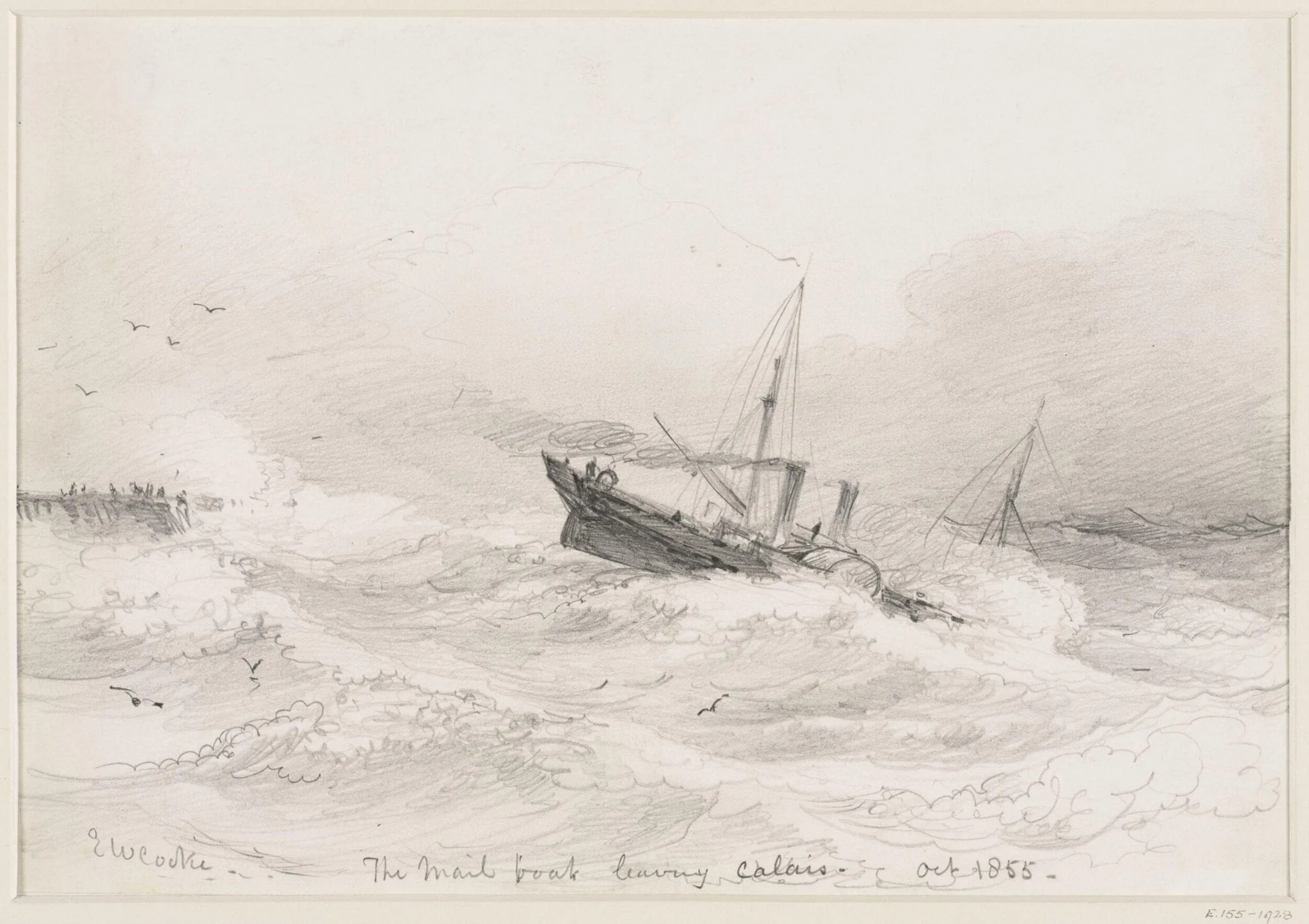 The mail boat leaving Calais, detail