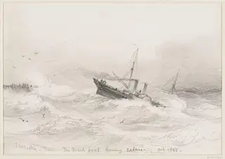 The mail boat leaving Calais, by Edward Cooke, 1855