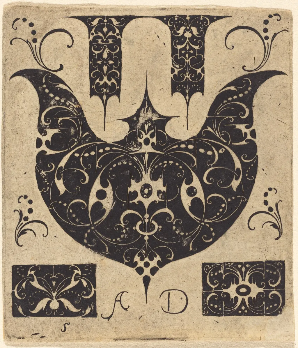 Ornament, by Master AD, ink, 1564