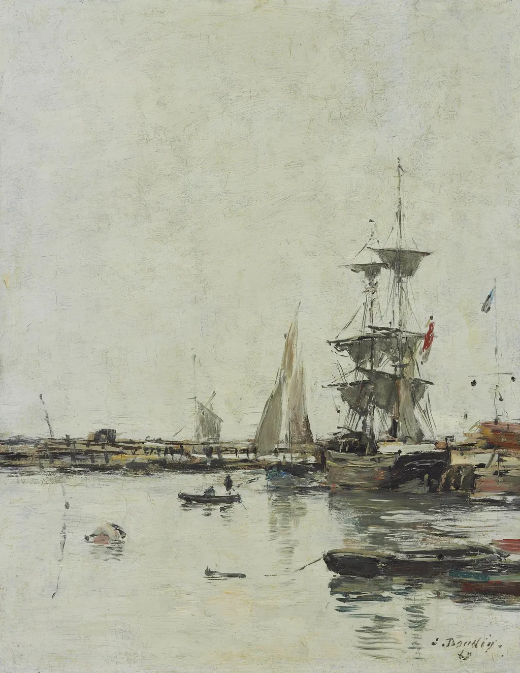 La jetée à Trouville, by Eugène Boudin, oil, 1867