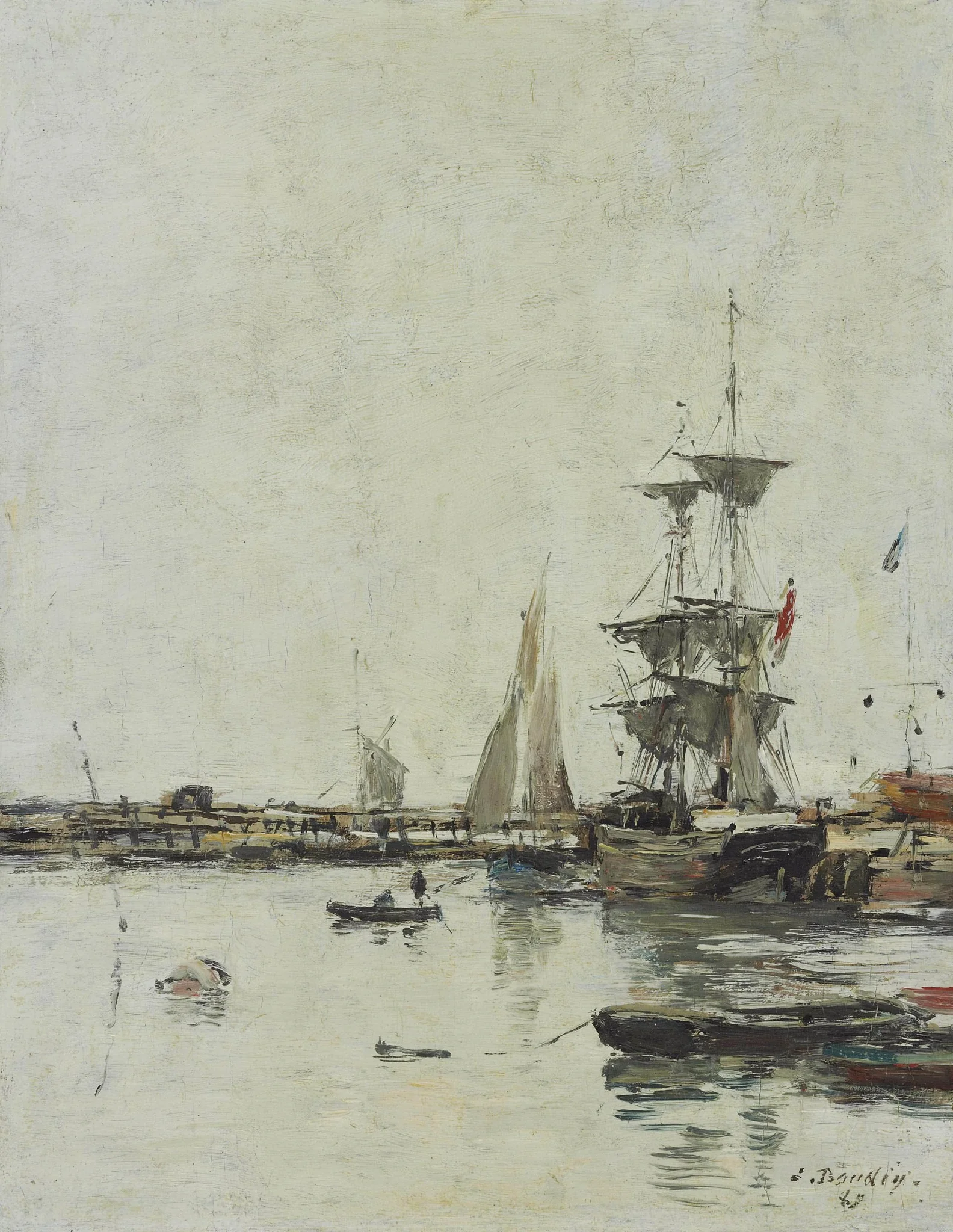 La jetée à Trouville, detail