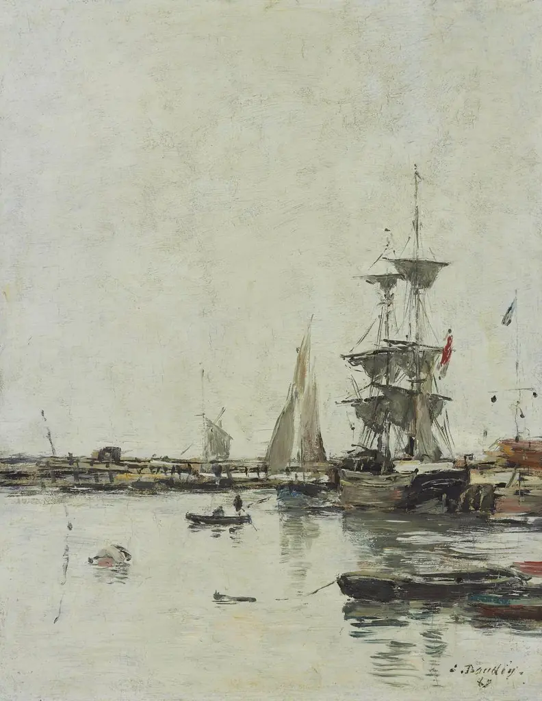 La jetée à Trouville, by Eugène Boudin, oil, 1867