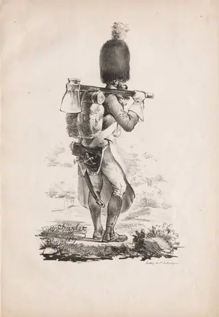 Military Costumes: Infantry Sapper, by Nicolas Toussaint Charlet, 1818