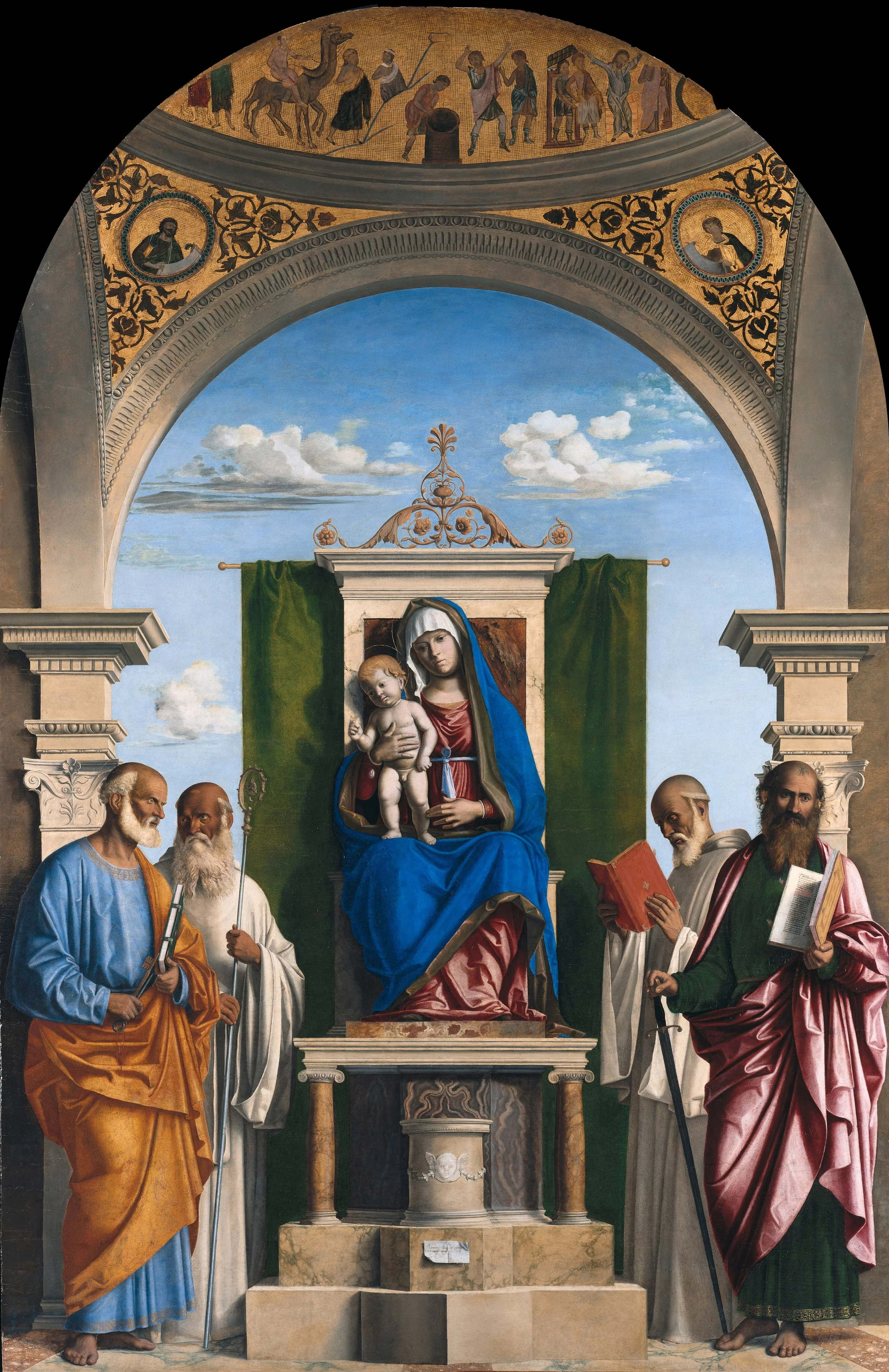 Madonna and Child Enthroned with Saints, detail