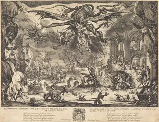 The Temptation of Saint Anthony [second version], by Jacques Callot, ink, 1635