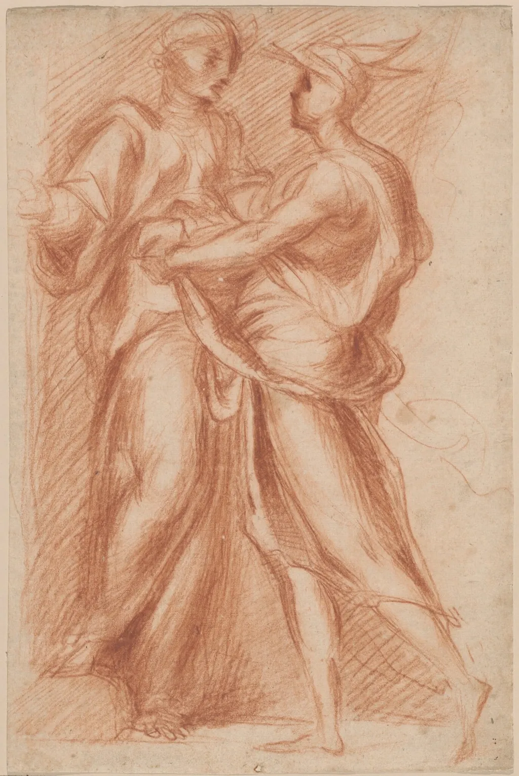 Mercury and Aglauros, by Giovanni Battista Naldini, chalk, 1566