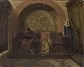 The Parting of King Robert and Bertha, by Jean-Paul Laurens, oil, 1892