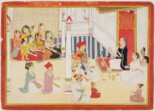 Shvetambara Jain Teacher Giving Instruction, by Sahib Ram, unspecified, 1755
