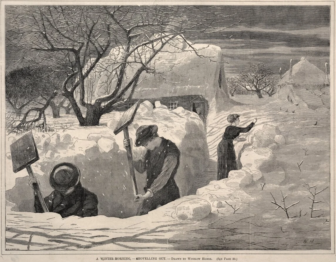 A Winter Morning, - Shovelling Out, detail