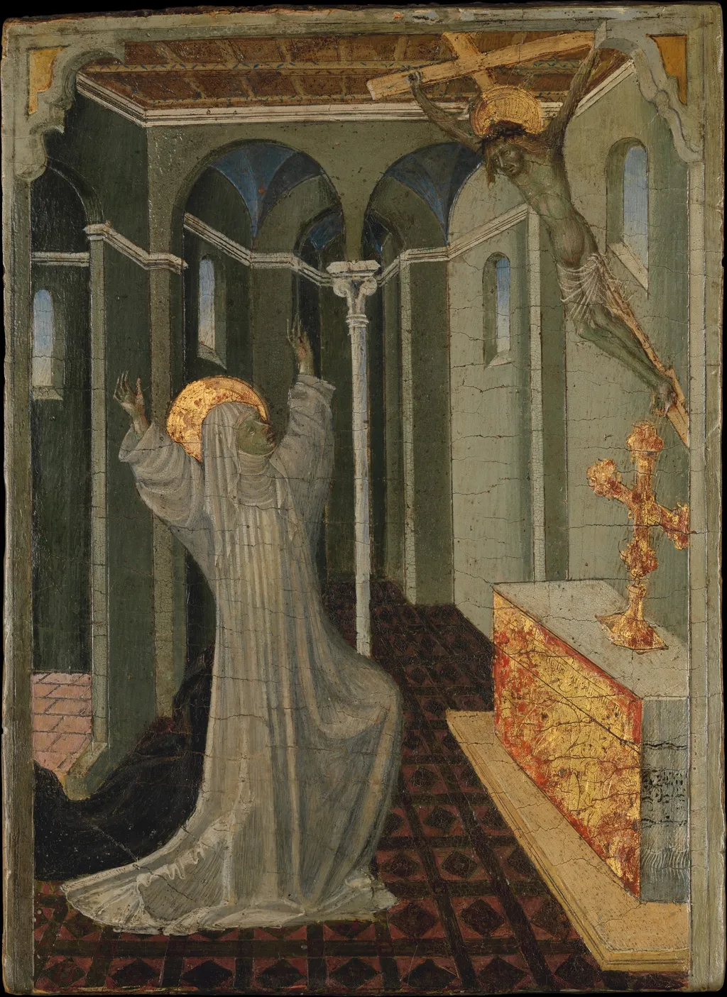Saint Catherine of Siena Receiving the Stigmata, by Giovanni di Paolo, unspecified, 1450