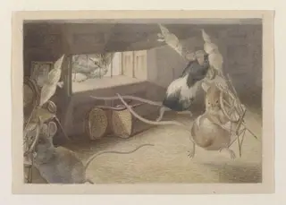 'What are you at, my fine little Men?', by Beatrix Potter, watercolor, 1892