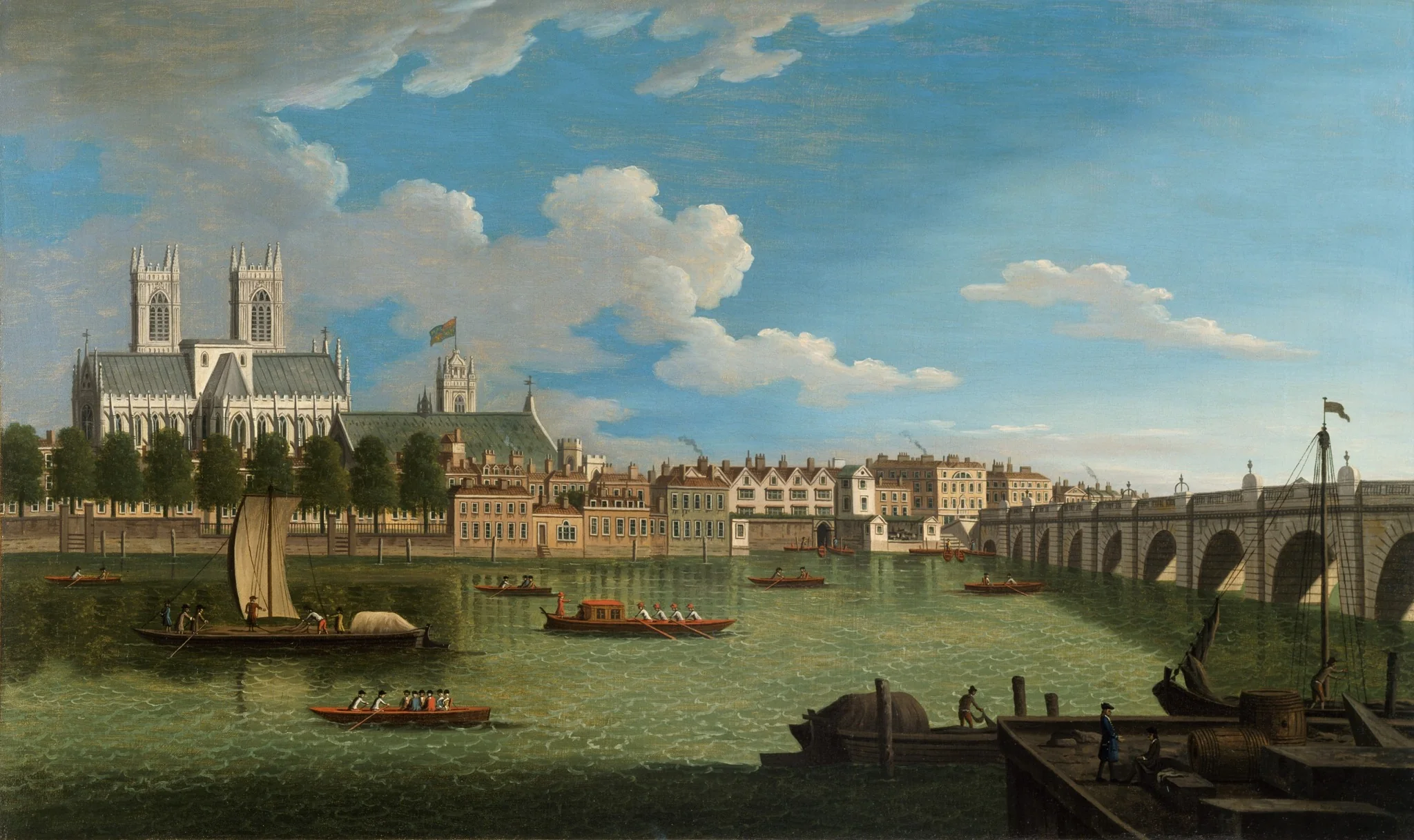 The Thames at Westminster Abbey, detail