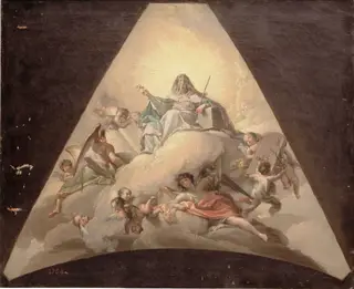 Alegoría de la Iglesia, by Francisco Bayeu, oil, 1790