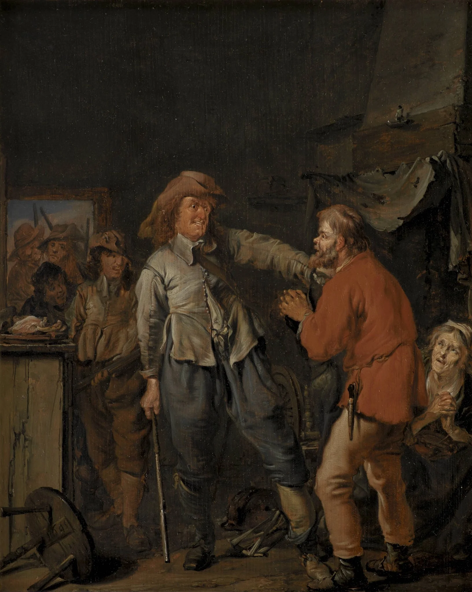 Soldiers Breaking into a Peasant's Cottage, detail