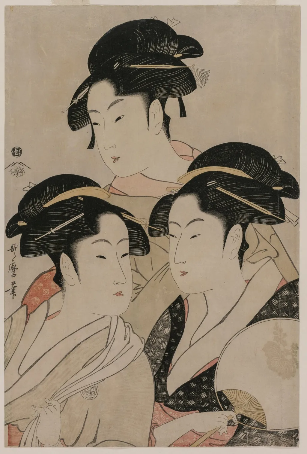 Tomimoto Toyohina, Takashimaya Ohisa, and Naniwaya Okita, by Kitagawa Utamaro, 1794
