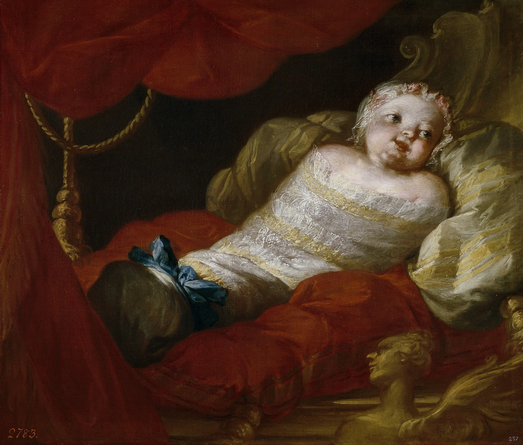 La infanta Isabel de Borbón y Sajonia princesa de Nápoles, detail