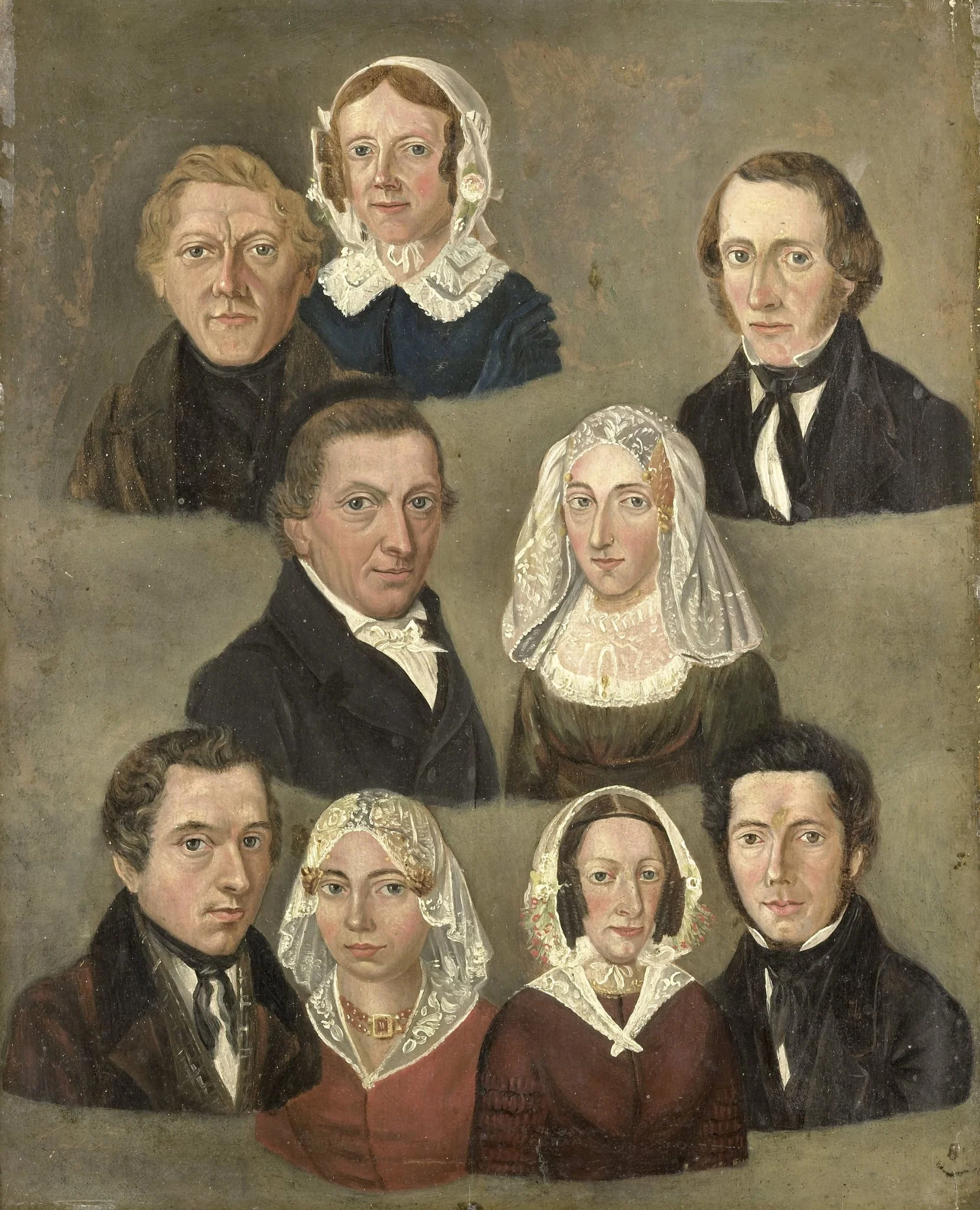 Portrait of the Artist's Parents, Douwe Martens Teenstra and Barber Hindriks Siccama with Members of the Family, detail