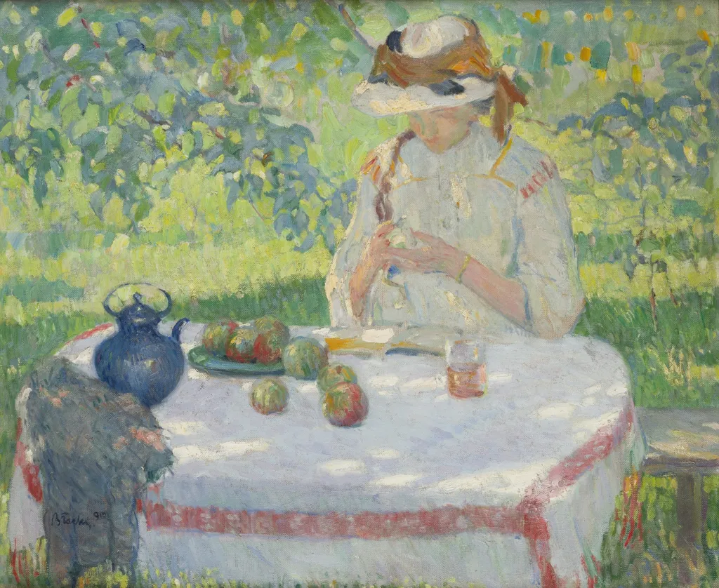 In the Garden, by Włodzimierz Błocki, oil, 1910
