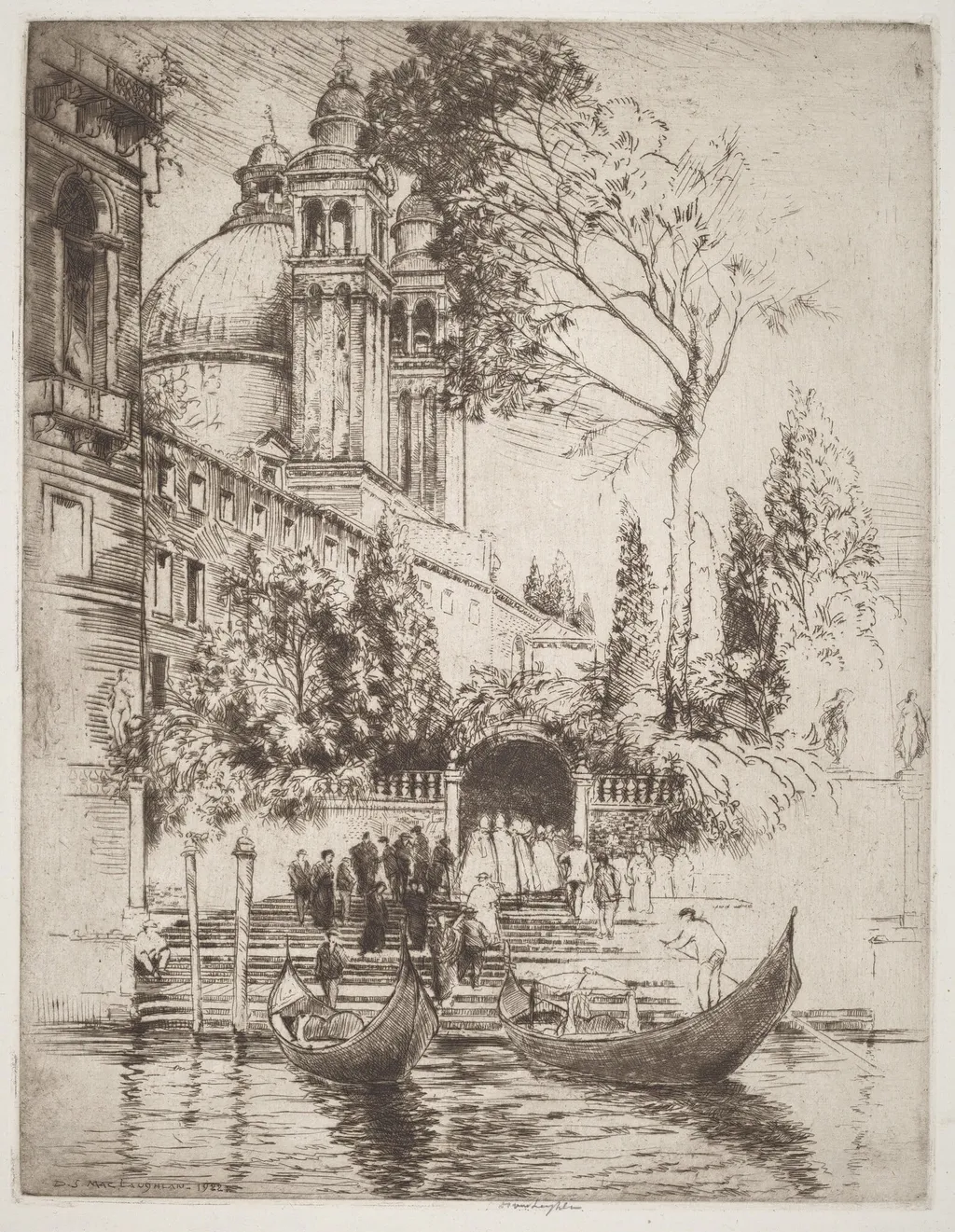 Towers and Gardens, by Donald Shaw MacLaughlan, ink, 1922