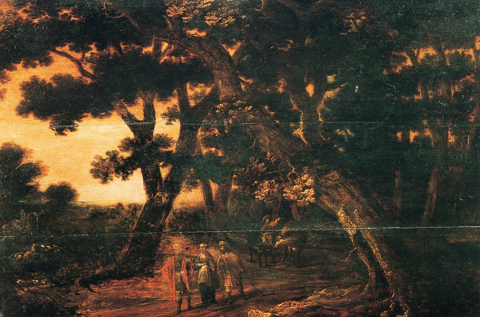 Landscape with figures, detail