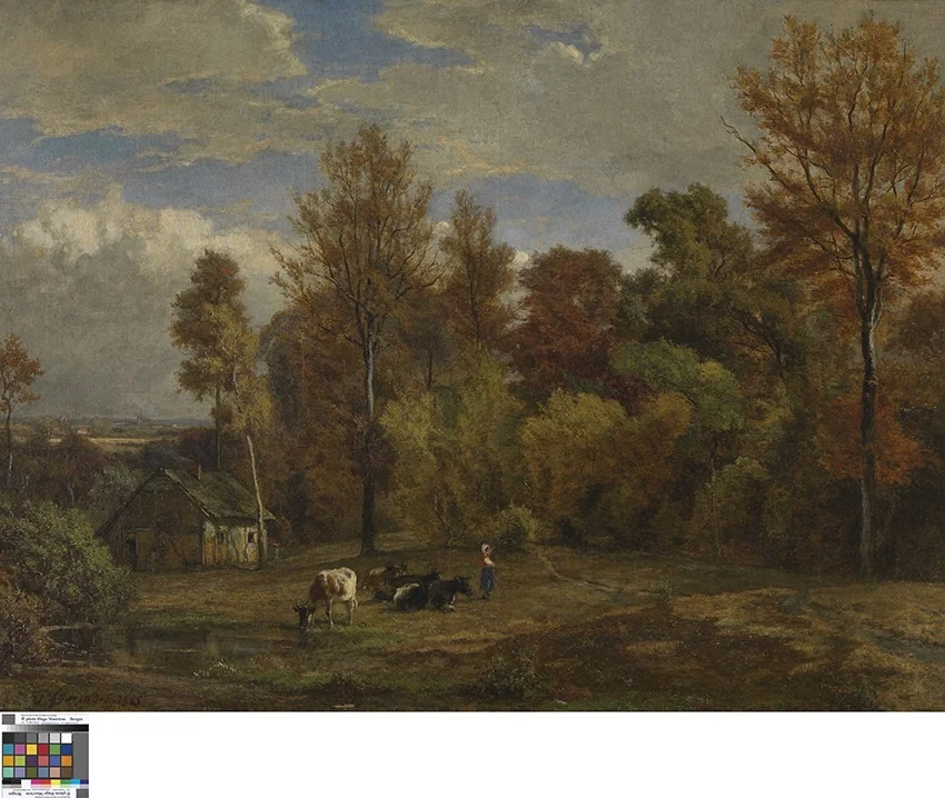 Boslandschap bij Presles, detail