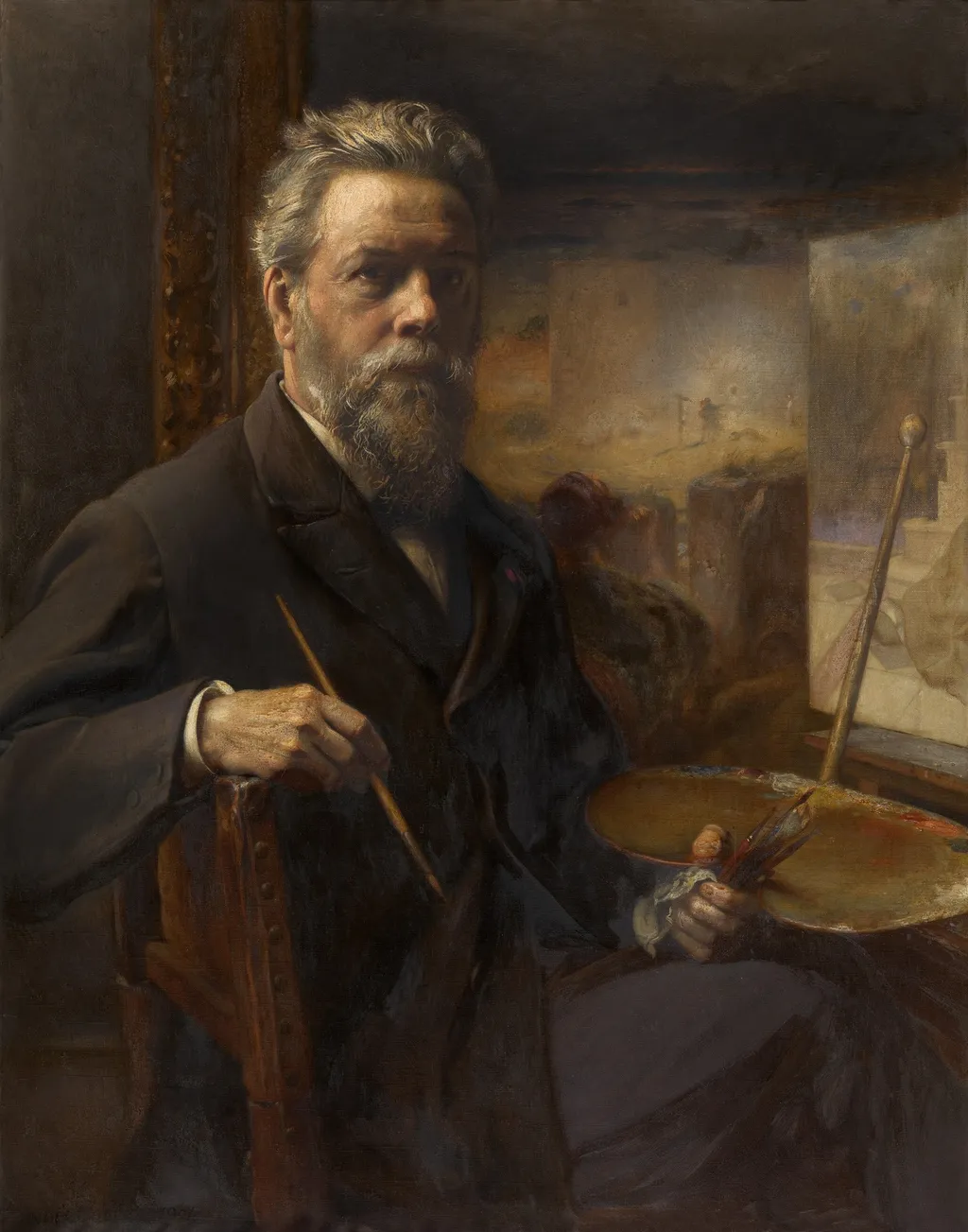 Self Portrait, by Pieter Van der Ouderaa, oil, 1904
