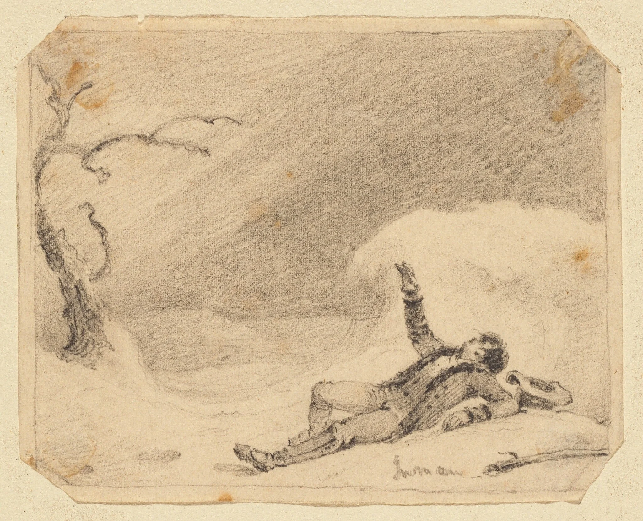 Man in Snow, detail