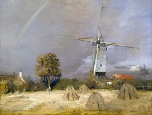 The Great Windmill and the Rainbow, by Jean-Charles Cazin, oil, 1888