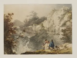 Cataract on the Llugwy, near Conway, by Philip James de Loutherbourg, watercolor, 1750