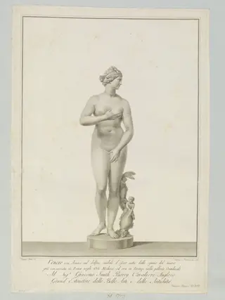 Venus and Cupid, by Francesco Piranesi, 1850