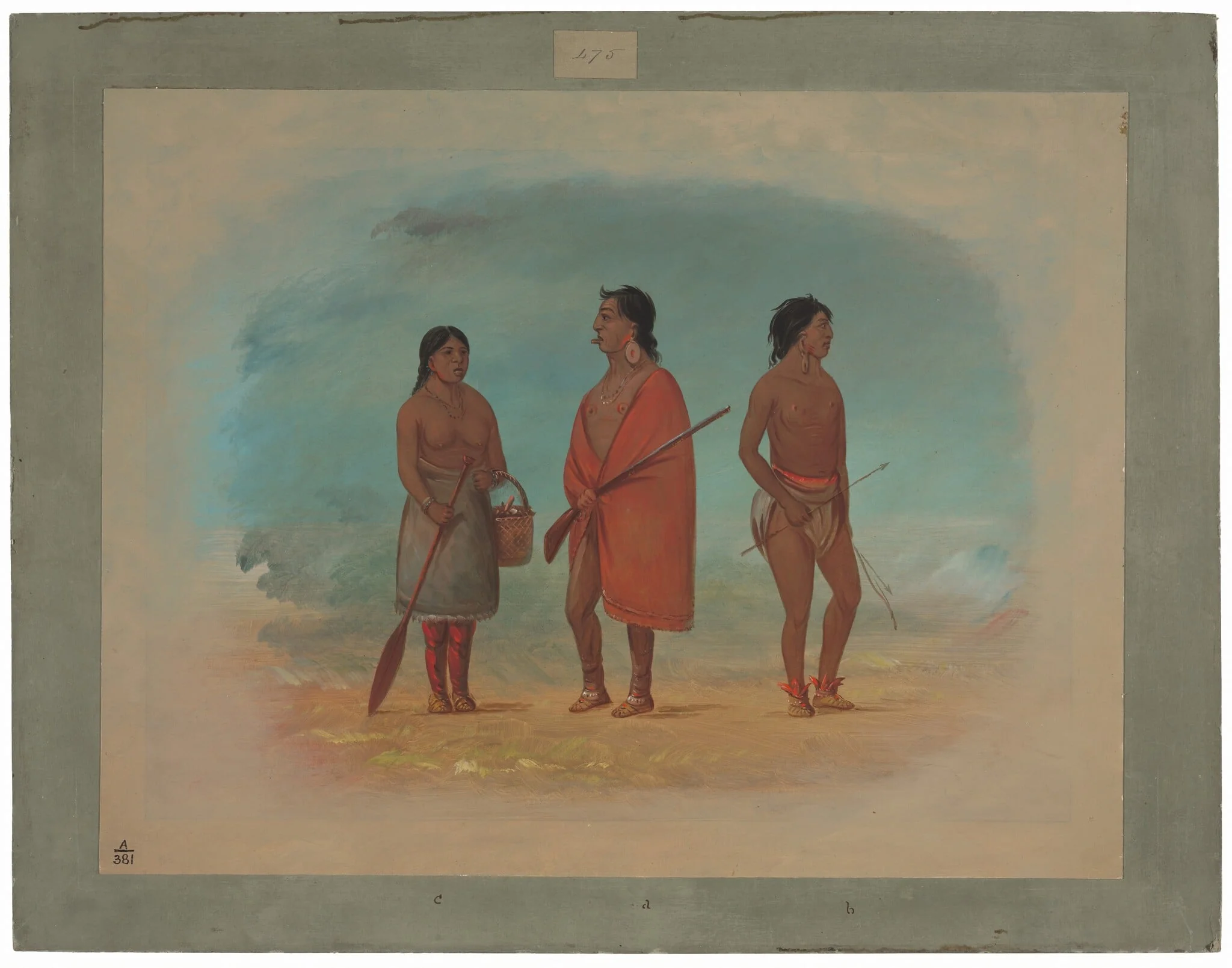 Botocudo Chief, His Wife, and a Young Man, detail