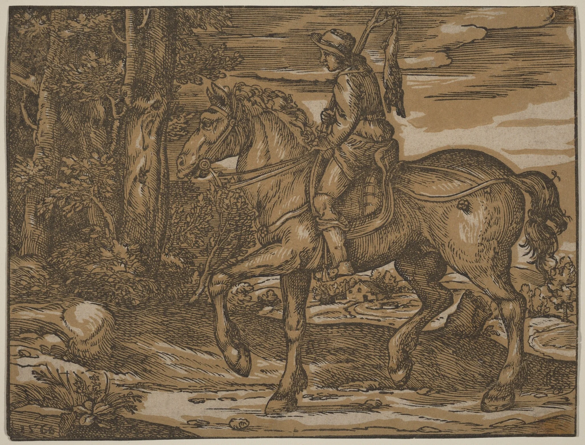 Hunter on Horseback, detail