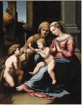 The Holy Family with Saints John the Baptist and Elizabeth, detail