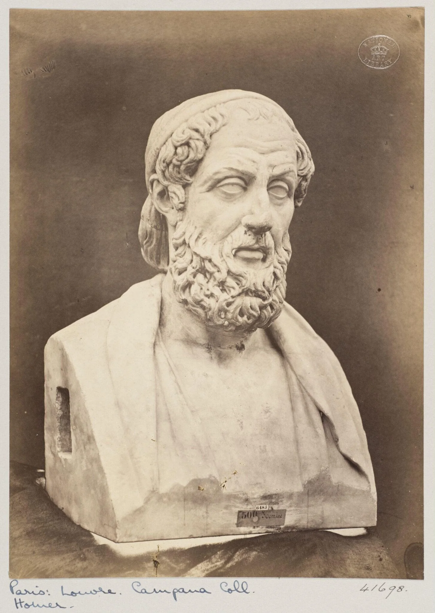 Marble bust of Homer, detail