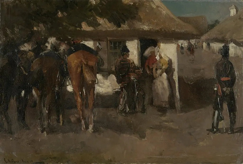Billeting the Troops, by George Hendrik Breitner, oil, 1900