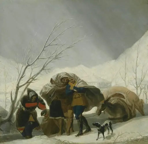 Winter Scene, by Francisco Goya, oil, 1786