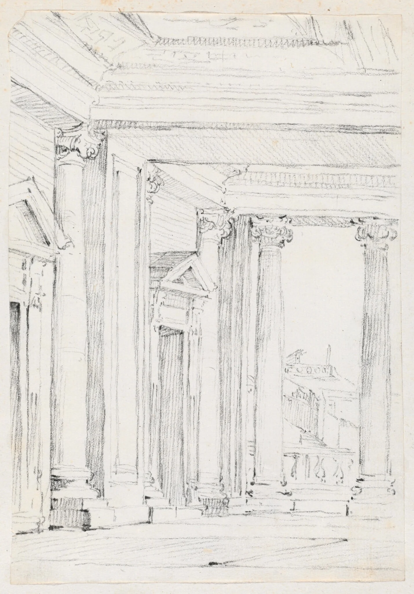 Portico of the Palazzo Nuovo, on the Campidoglio, detail
