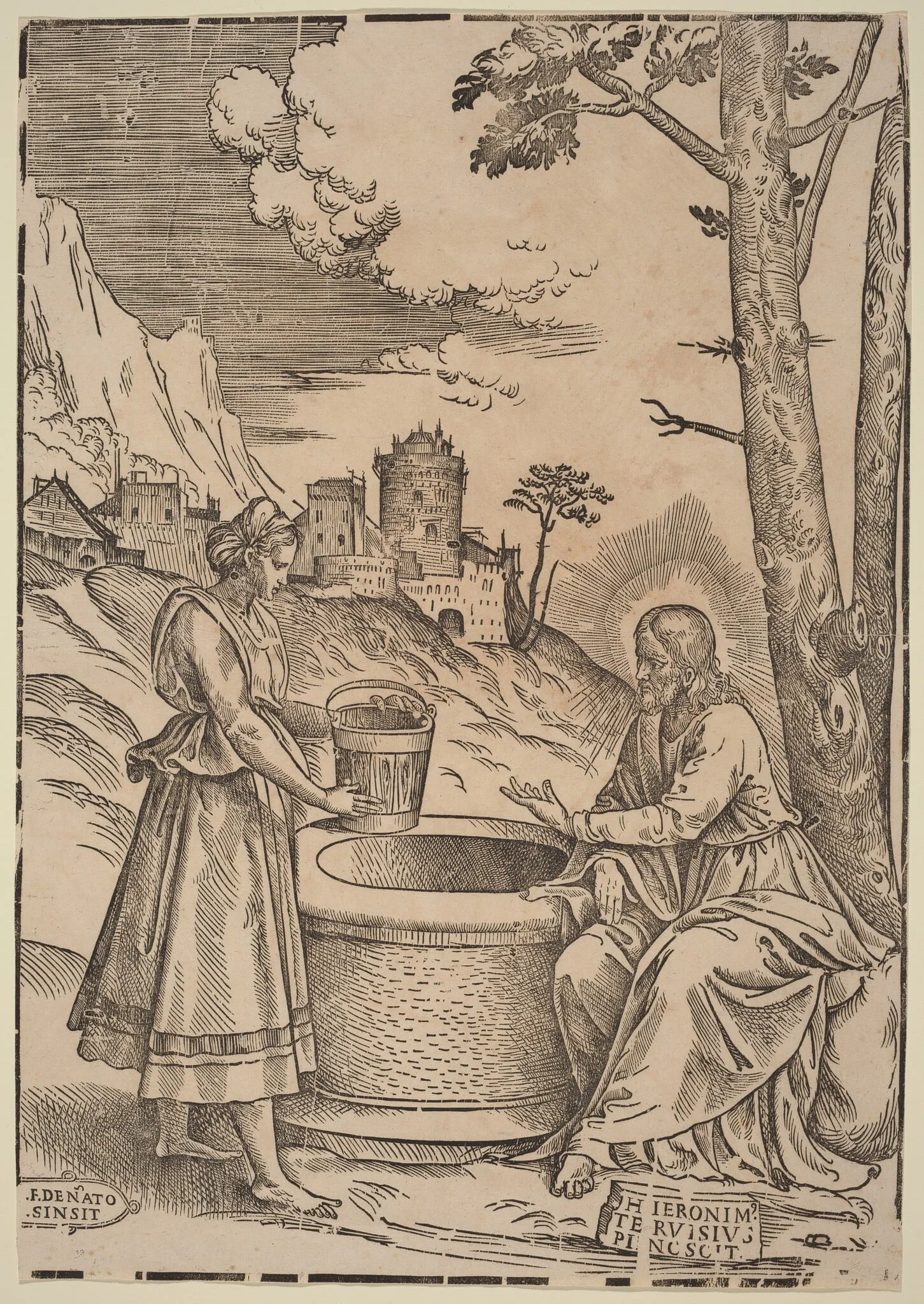 Christ and the Woman of Samaria, detail