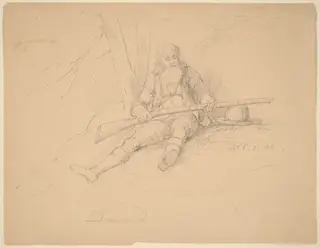 Rip Van Winkle, by Asher Brown Durand, graphite, 1840