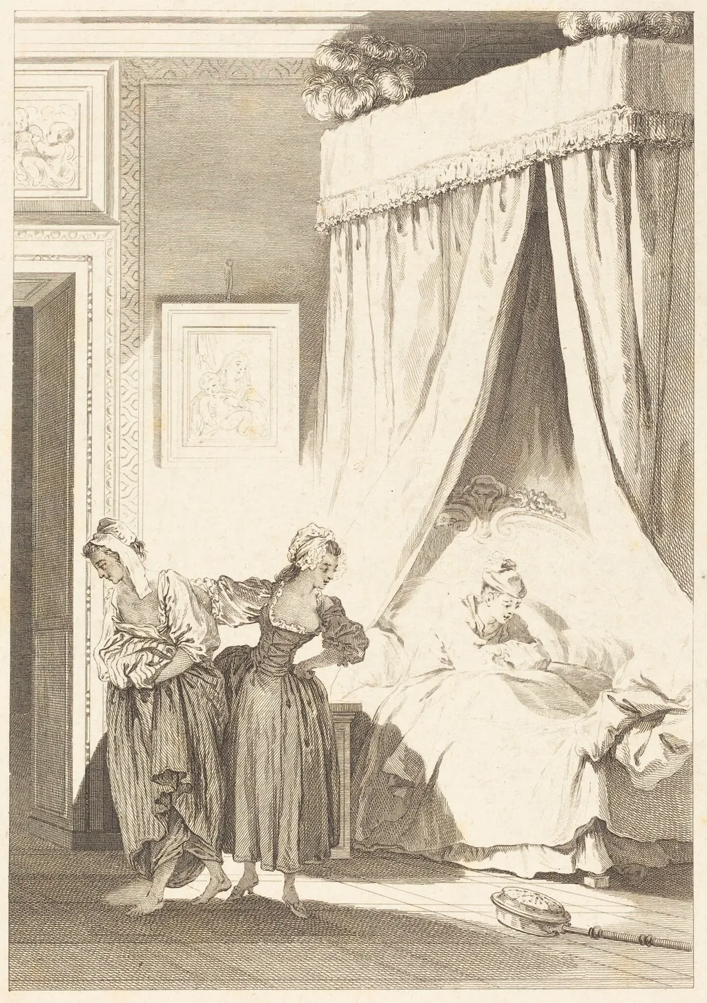 La gageure des trois commeres: La servante, by Antoine-Jean Duclos, ink, 1786