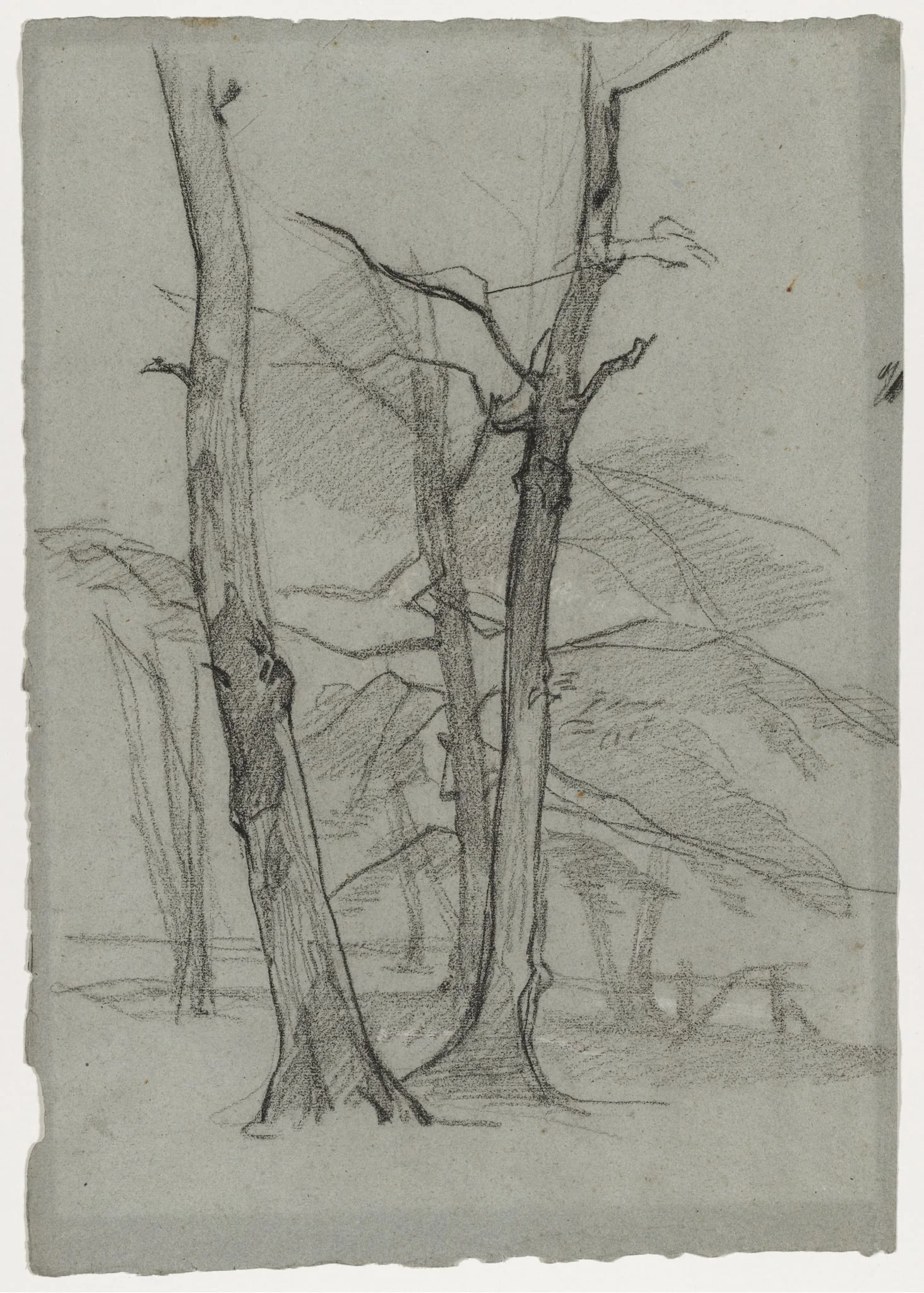 Landscape Study with Trees, detail