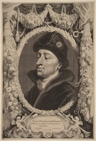 John the Fearless, Duke of Burgundy, by Jonas Suyderhoff, ink, 1650