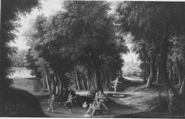 Räuberüberfall im Wald, detail