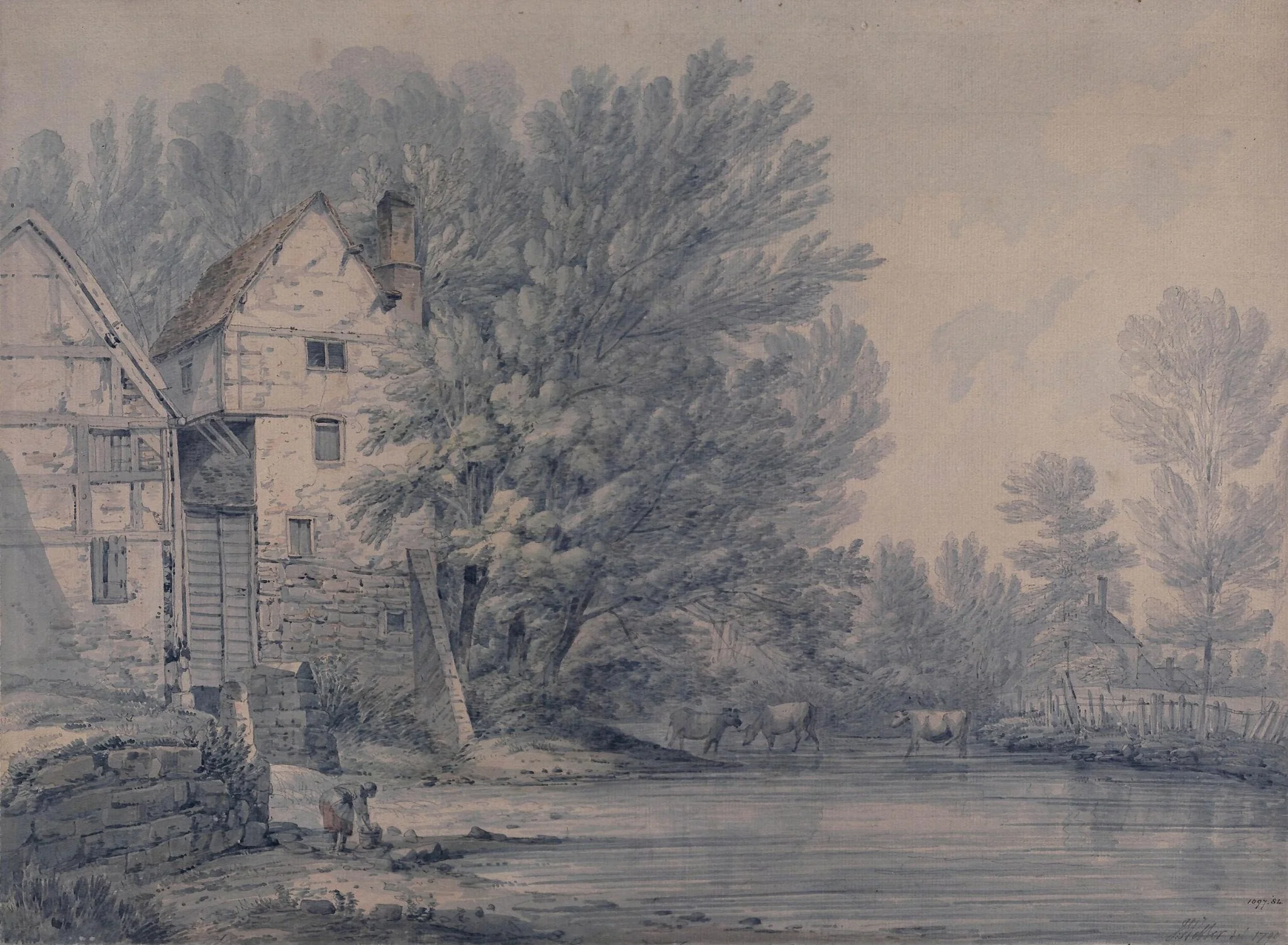 Millpond near Shrewsbury, detail