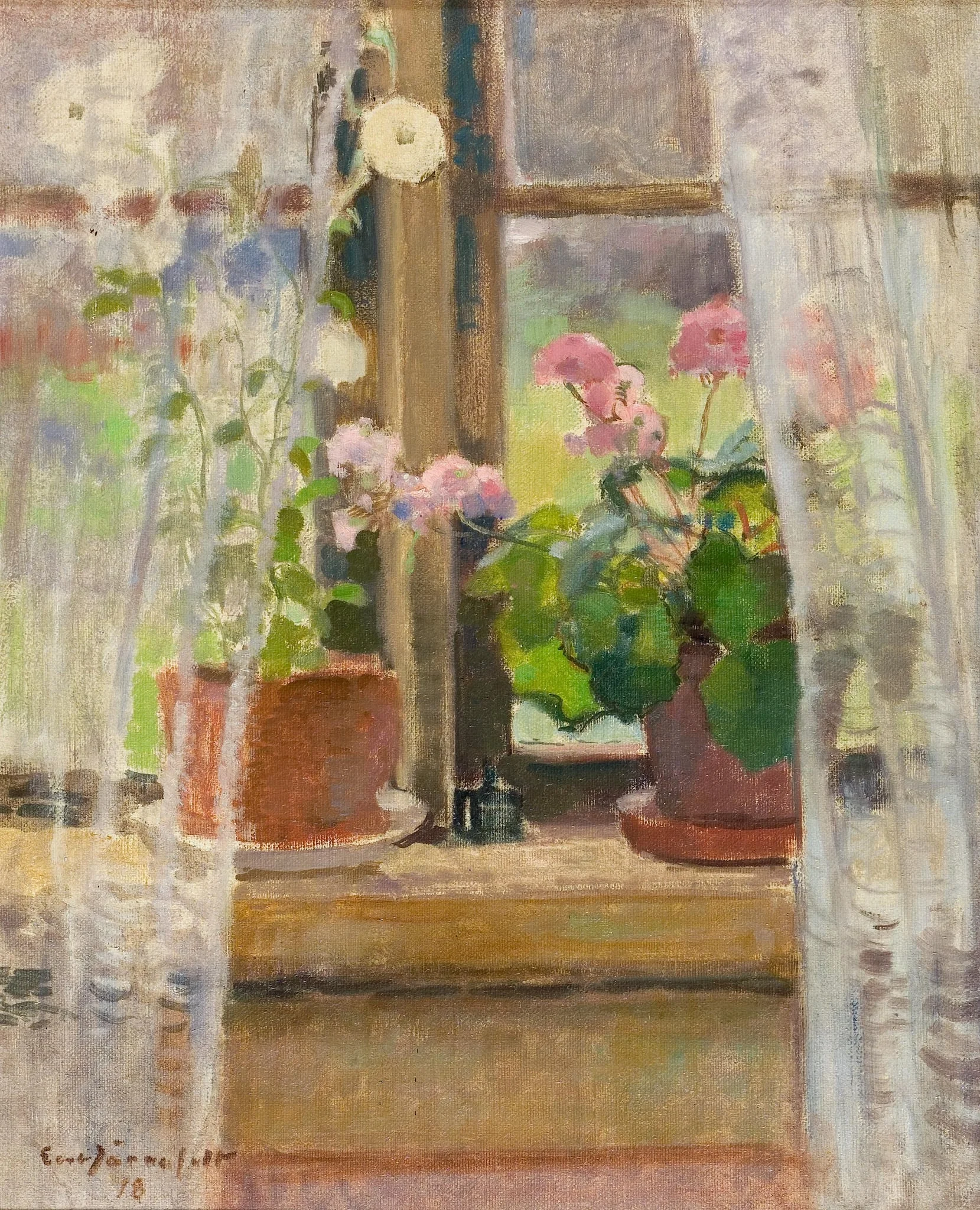 Kukkia ikkunalaudalla, detail